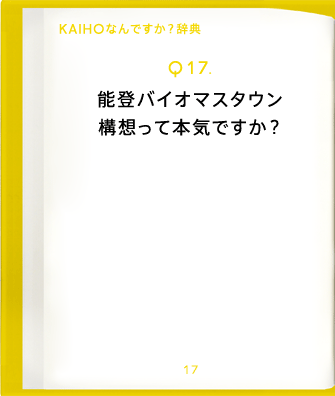 Q17.能登バイオマスタウン構想って本気ですか?